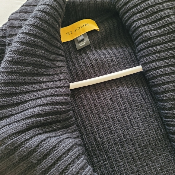 St. John Shawl Collar Sweater Cardigan Gold Buttons M - Picture 9 of 11